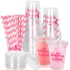 Whaline 50Pcs 12Oz Happy Birthday Disposable Plastic Cups with Lids