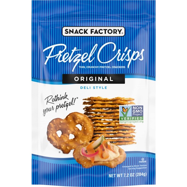 Snack Factory Pretzel Crisps, Original Flavor, 7.2 Oz Bag