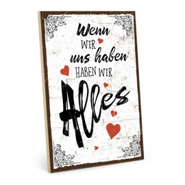 TypeStoff Wooden Sign with Saying - Love - Vintage Look with Quote as Gift and Decoration for Wedding and Engagement - HS-00699