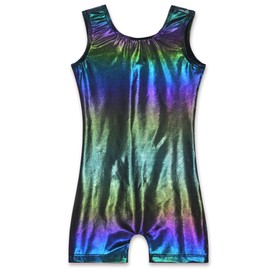 Domusgo Girls Gymnastics Leotards Size 5-6 Years Old Sparkly Black Unitards for Kids Tumbling