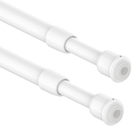 Pack of 2 Small Extendable Clamping Rods, Tension Rod, No Drilling, Curtains Clamping Rod, Clamping Curtain Rods for Kitchen, Cabinet, DIY Projects (30-50 cm, Φ7.6 & 9.6 mm)
