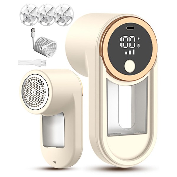 VOURTM Quitapelusas Elctrico para Ropa Recargable con Pantalla LED, 3