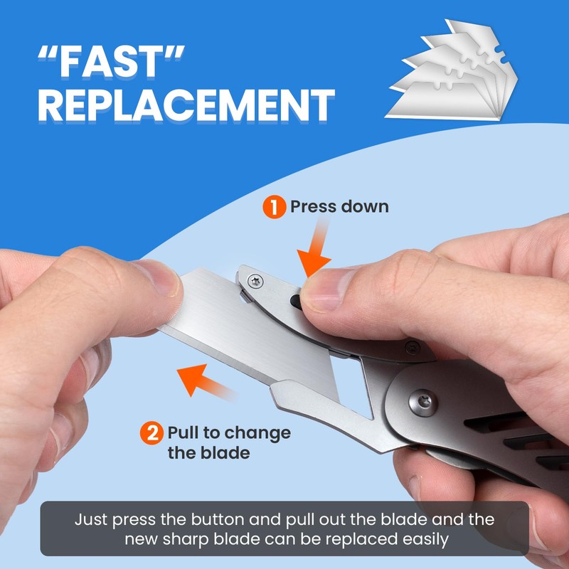 Folding Utility Knife EDC Quick Change Razor Knife Box Cutter