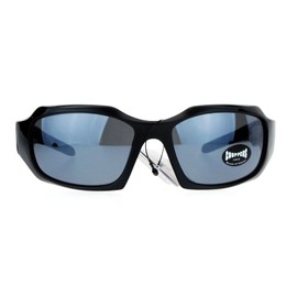 JuicyOrange Choppers Sunglasses Mens Fashion Rectangular Wrap Around Rubber End Black