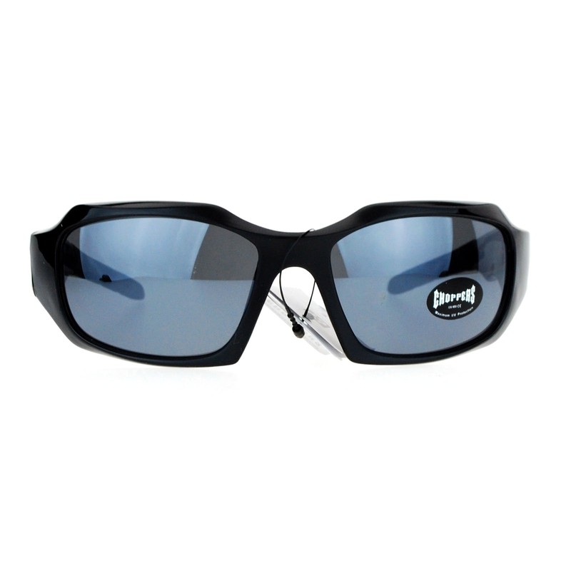 JuicyOrange Choppers Sunglasses Mens Fashion Rectangular Wrap Around Rubber End