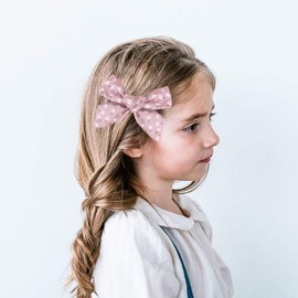 TOKUFAGU 24 PCS Baby Girls Hair Bows Clips 4.5 inch Alligator Clips Tiny Barrettes Accessories for Fine Hair Infants Toddler Kids (One Size, Girly Bows)