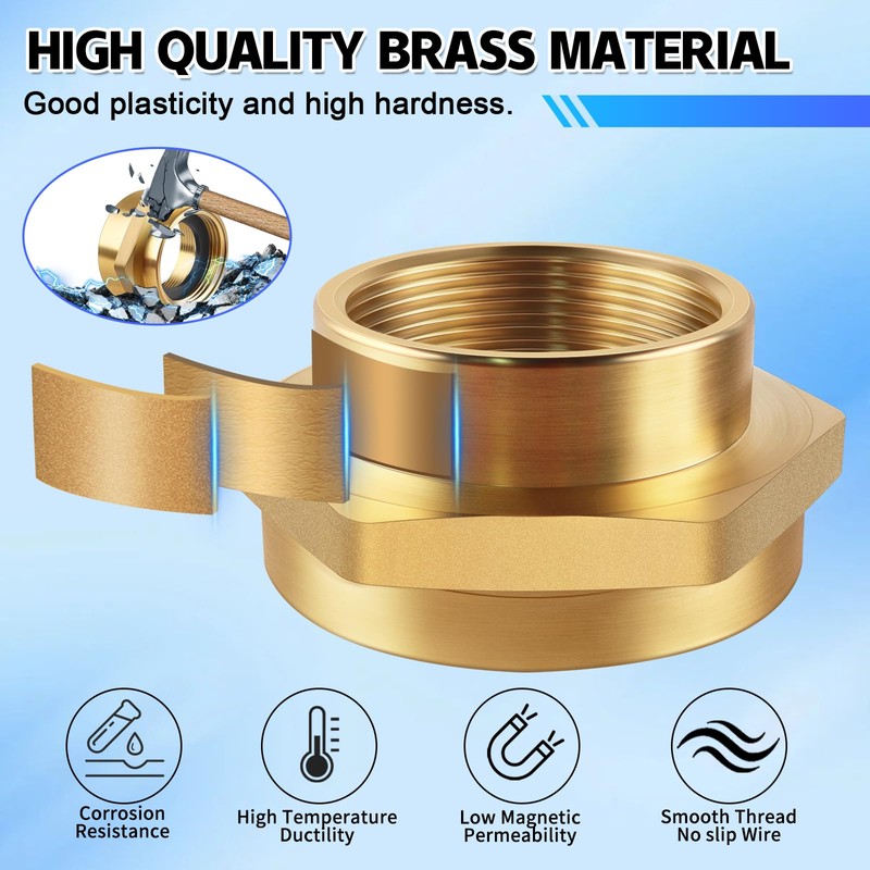 AquaNPT Fire Hose Adapter 2-1/2" NST NH Female to 2"
