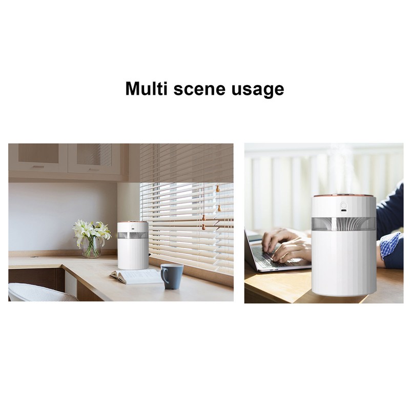 Humidifier Large Capacity Portable 900ml Mute Double Spray Design Desktop