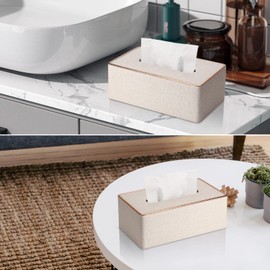 Richblue Tissue Case Stylish Tissue Box Tissue Cover Luxury PU Leather Tissue Box Internal Dimensions Approx. W23.5×D12×H8 cm Paper Towel Case Tissue Holder for Home/Office/Car/Hotel Fashion Interior