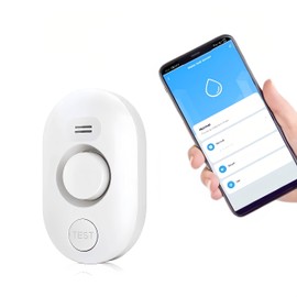 METAK Water Leak Detector Alarm: WiFi Water Flooding Monitor Smart App Sink Overflow Monitoring Adjustable Wet Moisture Alert Pipe Leakage Drip Detection Warning for Home Basement Floor