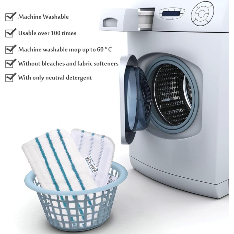 4 Pads for Black & Decker Steam Mop FSMP20, Microfibre