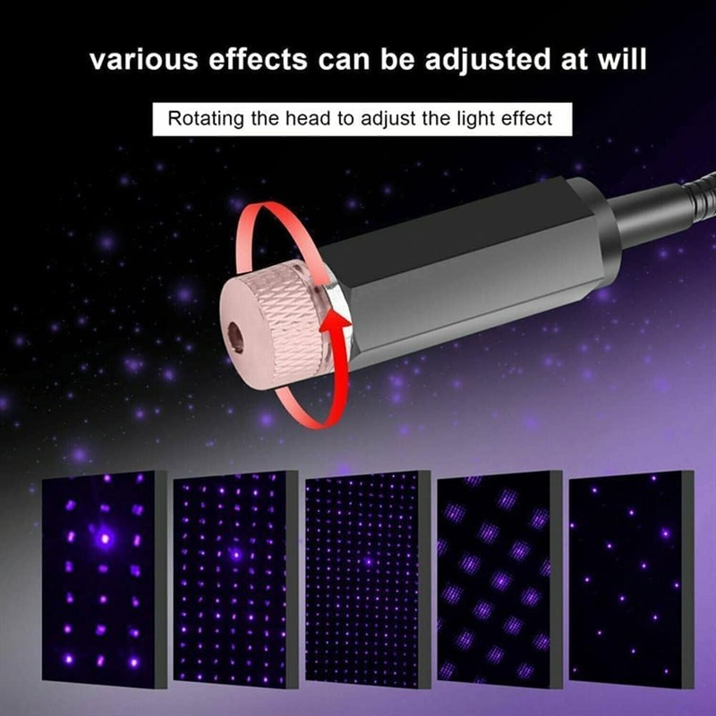2Pcs Mini LED Projection Lamp Star Night,USB Plug Night Light,Romantic