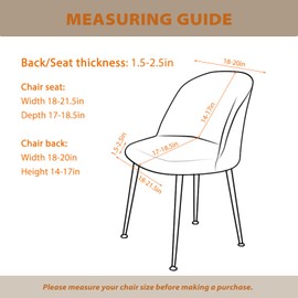 Gollense Velvet Curved Back Chair Covers for Dining Room Set of 4, Mid Century Modern Chair Slipcovers, Semi Circle Back Chair Seat Protector for Kitchen Living Room (Dark Grey)