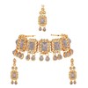 Efulgenz Conjunto de gargantilla india de cristal Kundan de Maang