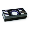 Lorren Home Trends Midnight-4 Cups and Saucers, One Size, Blue