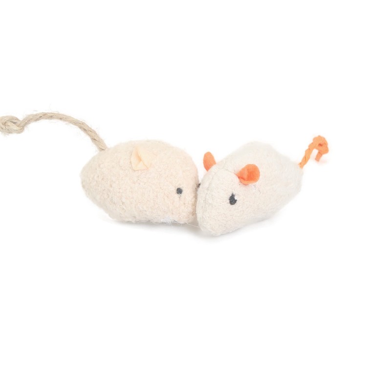 emours 12 Piece Pack Rattle Furry Mice Cat Toy Realistic