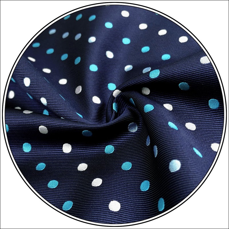 SHLAX&WING Men's Silk Fashion Dot Blue Pocket Square, blue