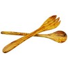Olive Wood Salad Servers, Set of 2, Wood, Grain/Natural, 35