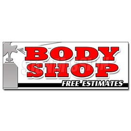 24" Body Shop Free ESTIMATES Decal Sticker Collision Repair Insurance Paint