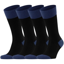 Dafi soft 4 Pairs Men's – Ultimate Comfort Socks with Seamless Toe and Colorful Cotton Design, Made in Turkey, Size 12-14 uk, Black/Navy Blue