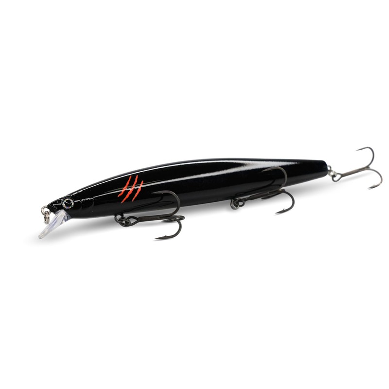 Blackout in black, wobbler, zander bait, 22 g, 125 mm,