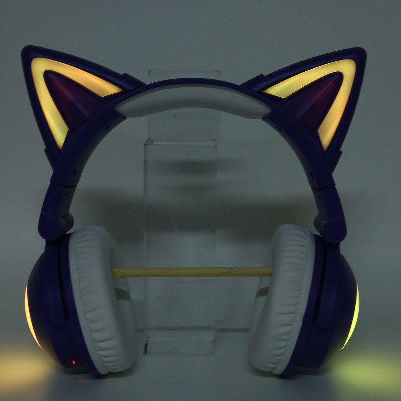 Cat Ear Bluetooth Headset Stereo Cute High Sensitivity Built in