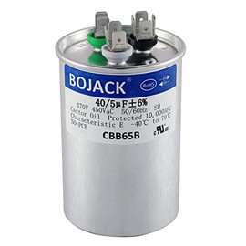 BOJACK 40+5uF 40/5MFD ±6% 370V/440V CBB65 Condensador de arranque circular de doble carrera para motor de CA o arranque del ventilador o condensador recto