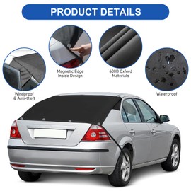 AYAMAYA Rear Window Cover Car Rear Window Cover Winter with Magnet, Car Ice Protection Frost Protection Cover Anti Snow Blanket Windscreen Protection Winter Cover 140 x 80 cm