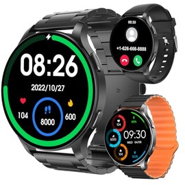 BVILY Smartwatch Hombre, 3 Correas 1.83 Pantalla Grande, Reloj Inteligente Llamada Bluetooth, Impermeable Pulsera Actividad con 100 Modos Deportivos, 