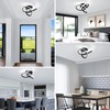 CANEOE Black Modern Ceiling Light Fixtures 6000K Semi Flush Mount