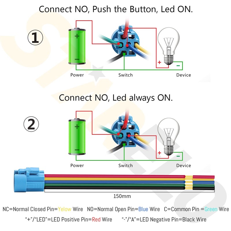 STARELO 5pcs 16mm Momentary led Push Button Switch Silver Shell,