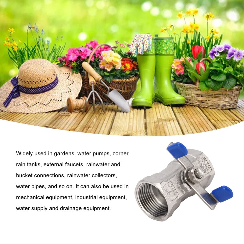 1in Full Port Ball Valve Stainless Steel Butterfly Shape Double