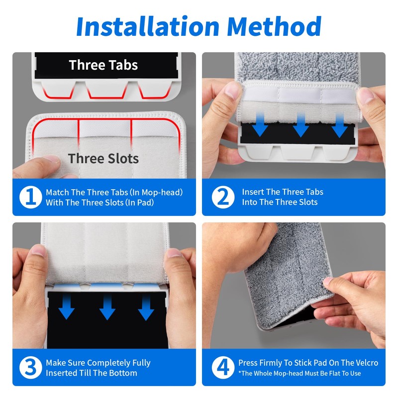 Oshang Flat Mop Head Refill, 13" X 4.9" Flat Mop