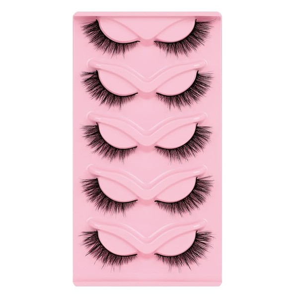 Uytrrsvd 5 Pairs 3D Faux Mink Lashes - Dramatic Cat