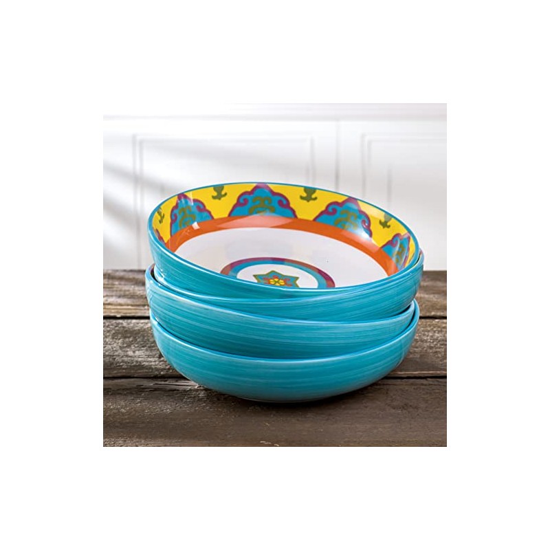 Euro Ceramica Galicia Collection 4 Piece Pasta Bowl Set