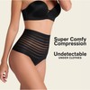 Leonisa Seamless High Waisted Thong Panty with Lace Stripe for