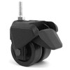 3" Tall Dual Wheel Composite Plastic Caster with Brake and