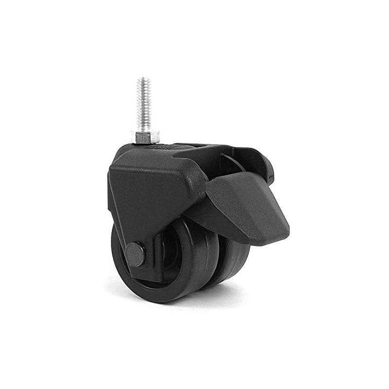 3" Tall Dual Wheel Composite Plastic Caster with Brake and