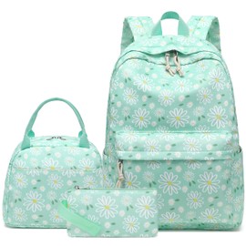 LOIDOU Backpack for Teen Girls Bookbags School Backpack with Lunch Box and Pencil Case 3 in 1 School Bags Set