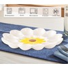 YU&CH Ceramic Sunflower Deviled Egg Tray - White Egg Platter