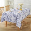 SASTYBALE Blue and White Tablecloth Rectangular, Floral Table Cloth 52"x70"