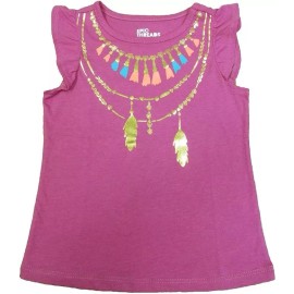 Epic threads Girls' Pink Flutter Print T-Shirt 3T 36-38" 30-32Lbs