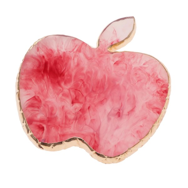 BIUDECO 1pc Shaped Manicure Palette Gold Brim Light Red Agate