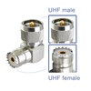 ACONRFTOL 2PCS UHF Male to UHF Female Right Angle Adapter