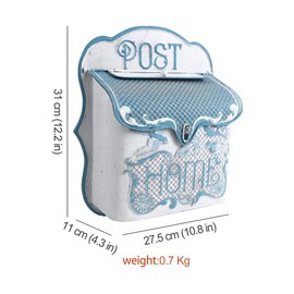 All Chic Letter Boxes Wall Mount Vintage Letterbox Letterboxes Wall Mount Outdoor Antique Style Charm Home Decor Metal Letter Box Floral Pattern (Gold)