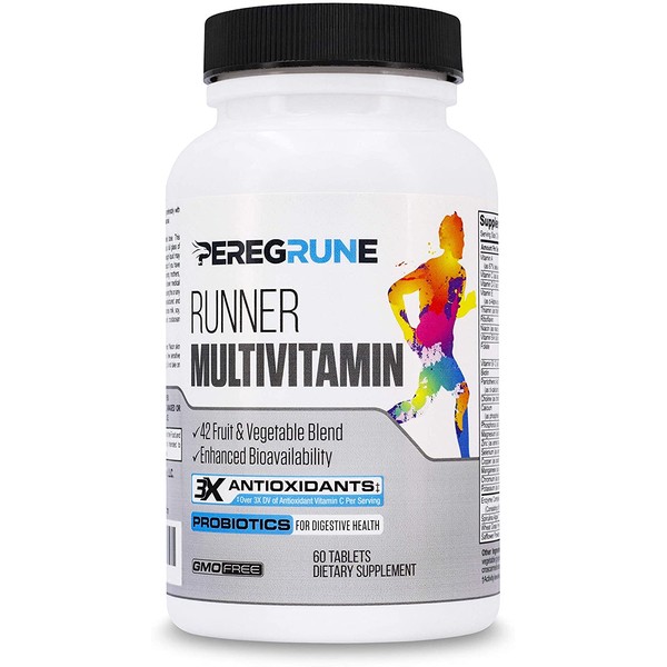 Runner Vitamin: Engineered Multivitamin for Runners | Antioxidants for Health & Recovery | Vitamin B Complex for Running Endurance, Energy, VO2 Max, | Probiotics & Whole Foods | Vegan