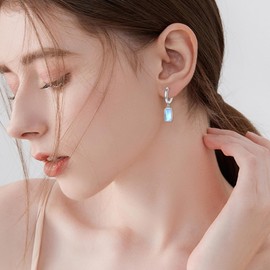 Moonstone Earrings/Peridot/Lapis Lazuli Sterling Silver Moonstone Drop Earrings Hangle Earrings Moonstone Jewellery Birthday Gifts for Women, Sterling Silver, Moonstone