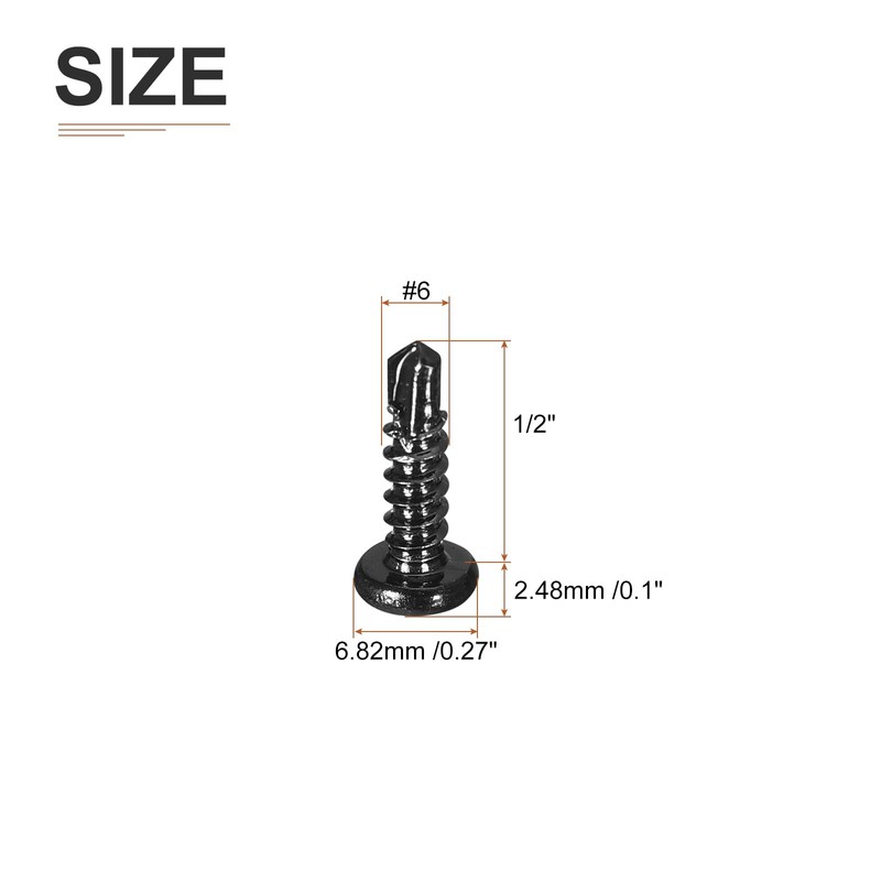 DTGN #6x1/2" Pan Head Self Drilling Screws - 25Pack -