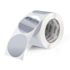 Perco Silver 3-Inch Round Circle Dot Sticker Labels with Permanent Adhesive for Wedding Invitations - 500 Labels per Roll - Vibrant Colors, Strong Adhesion - Made in USA