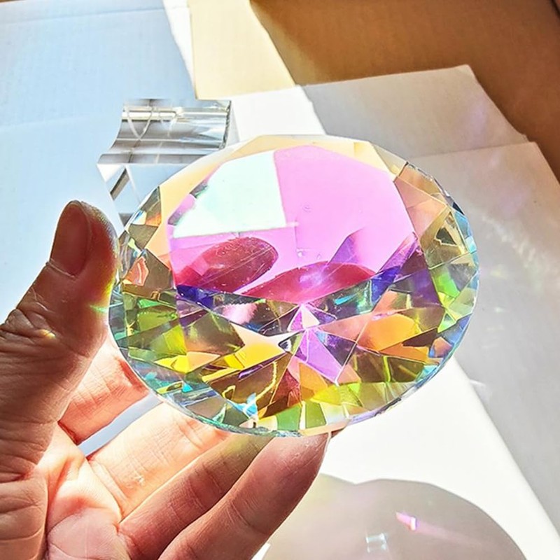 Mircube 60mm K9 Crystal Diamond Paperweight Decorative Rainbow Maker Prism